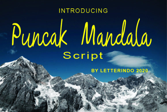 Puncak Mandala: A Sweet Script Font for Editorial Elegance